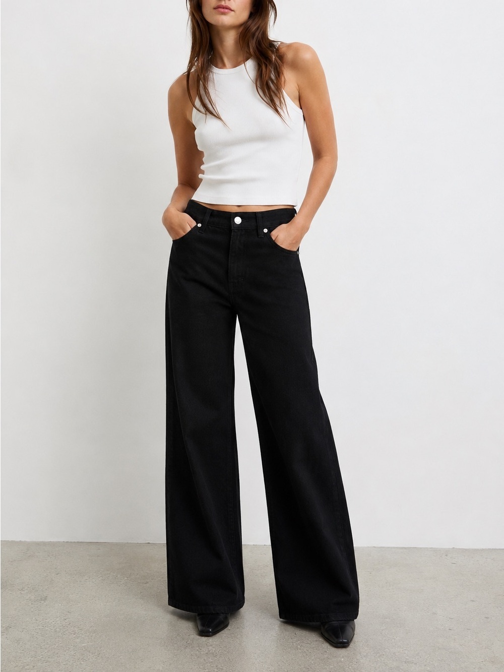 COS High-Rise Wide-Leg Jeans | Black | Size 27 | NWT